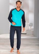 Paket med tv&aring; pyjamasar med V-ringning och muddar 