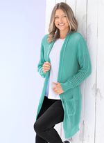 L&aring;ng cardigan i stretchig randig look MYNTA