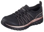 SKECHERS, trendiga damtofflor, tillverkade av stickat meshmaterial SVART-ROSA GULD