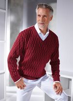 V-ringad tr&ouml;ja med strukturm&ouml;nster i 3 f&auml;rger 