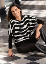 Tr&ouml;ja med alpackam&ouml;nster SVART-ECRU