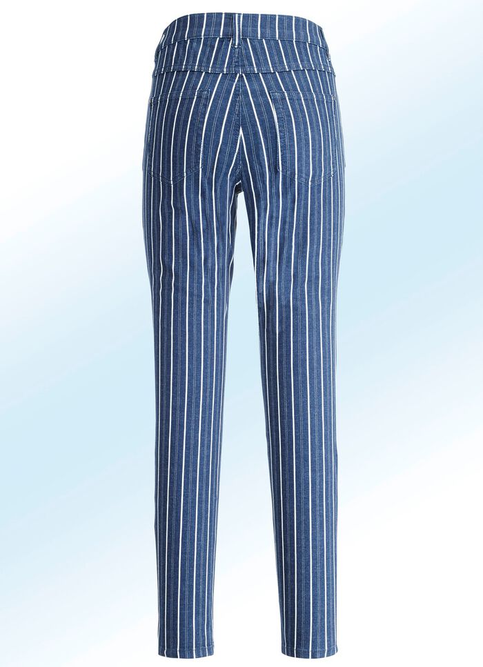 Jeans med elegant randigt m&ouml;nster 
