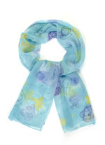 Halsduk med fantasiblommönster 