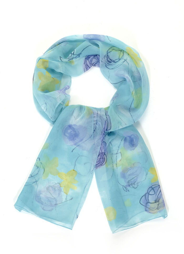 Halsduk med fantasiblommönster 