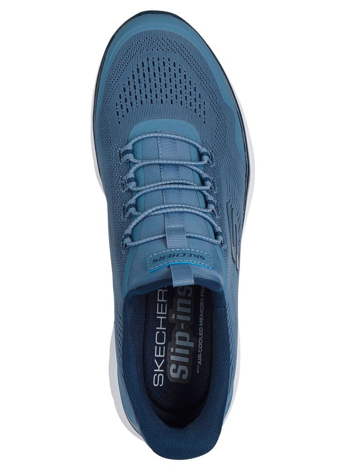 SKECHERS, sportiga herrsneakers, med gjuten slip-in-h&auml;lplatta BLAU