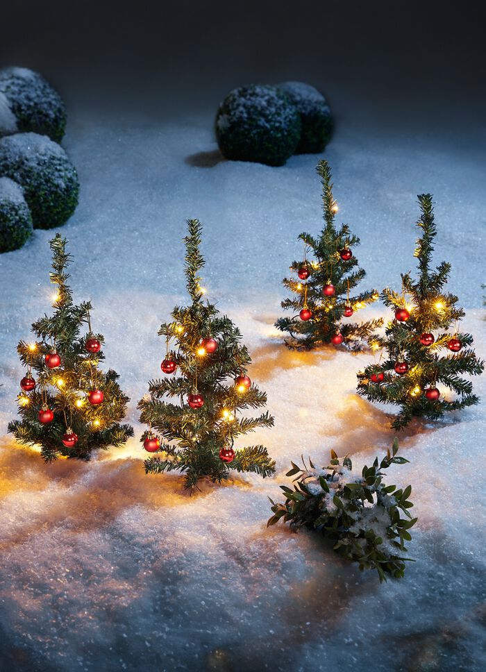 LED-granar med bollar, set om 4 