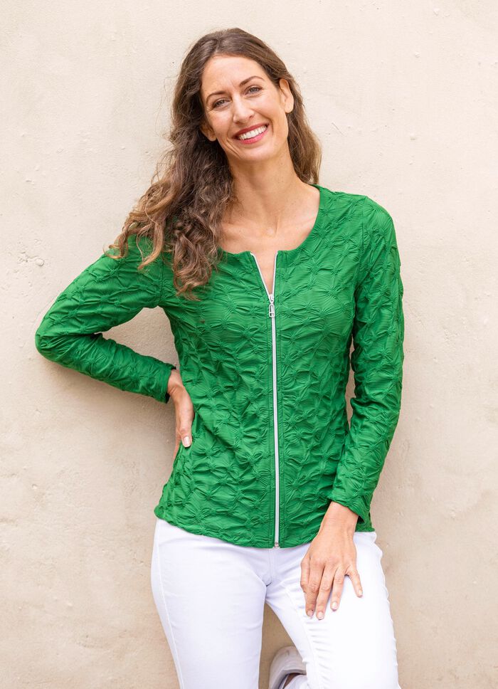 Skjortjacka med hel dragkedja 