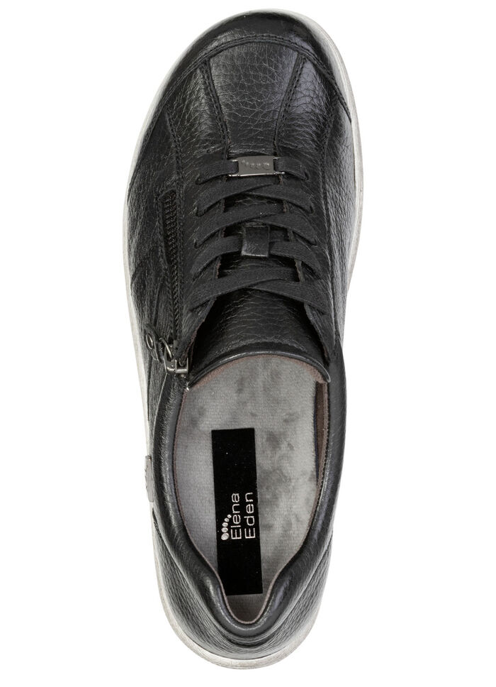 ELENA EDEN, andningsbara damsneakers, bredd H, med uttagbar fotbädd SVART