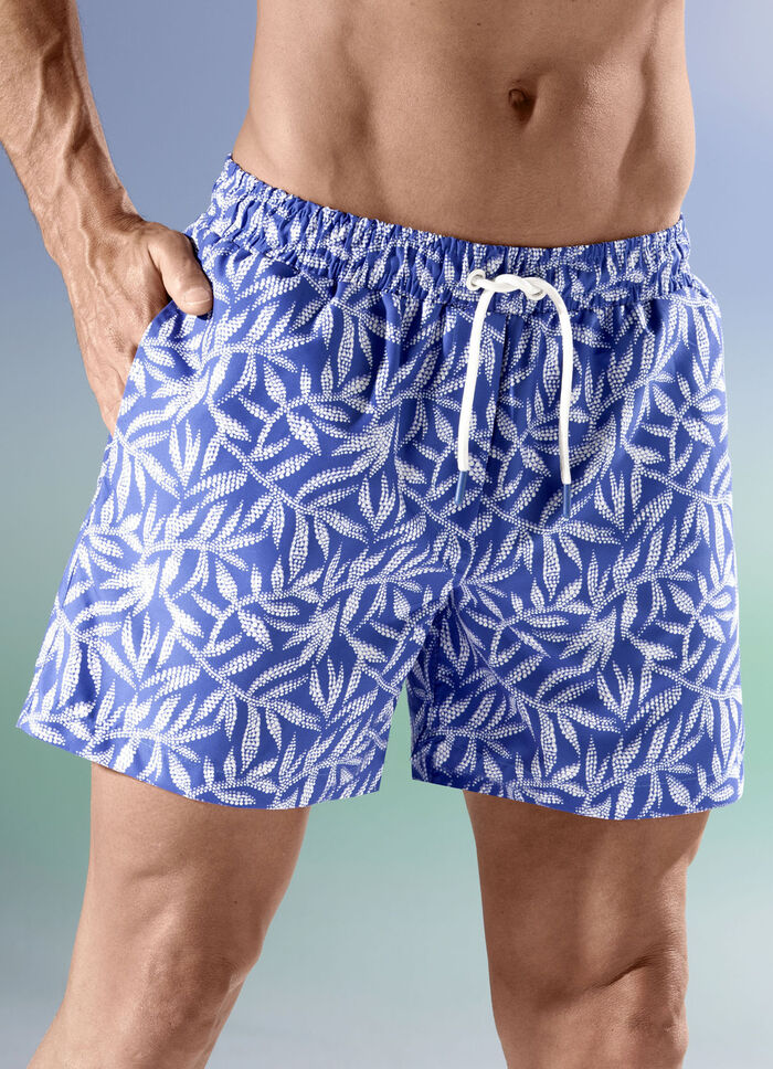 Badshorts, heltäckande mönster, mikrofiber 