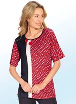 Helm&ouml;nstrad skjorta med dekorativa knappar 