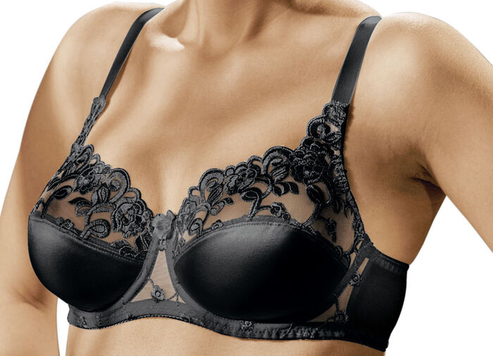 Naturana två-pack bygelbehå med tyllbroderi på framsidan 1X WEISS, 1X SCHWARZ