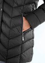 Dunjacka med avtagbar huva 