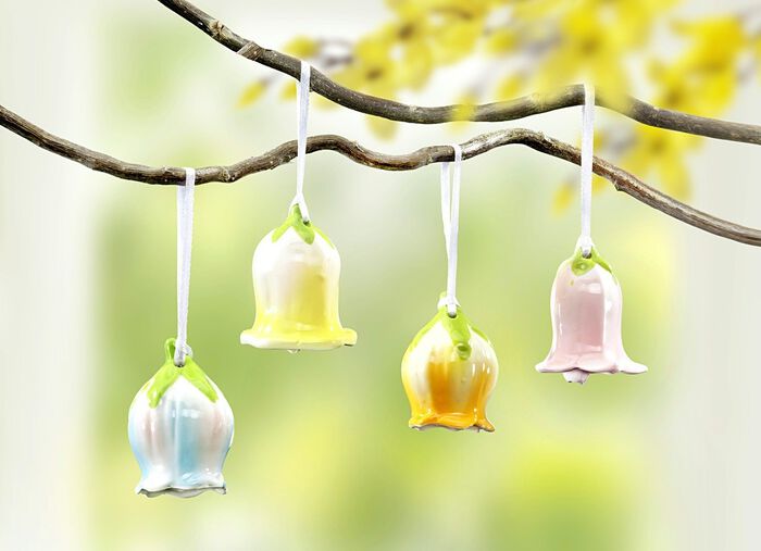 Blomklockor i porslin, set om 4 