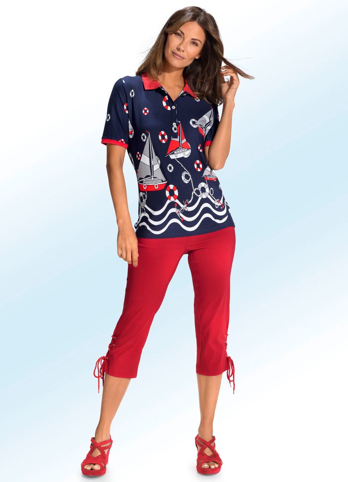 Capribyxor med sofistikerad sn&ouml;rning 