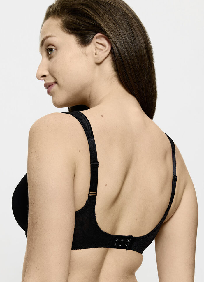 Triumph Comfort Minimizer bygel-bh med elastisk tyllbroderi SVART