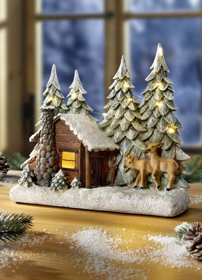 Upplyst skogskoja med timerfunktion 