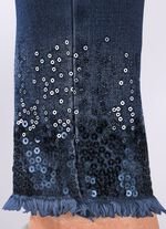 Premiumjeans med fransad nederkant 