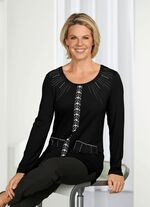 Skjorta med en ovanlig tryckdesign i 3 f&auml;rger SVART