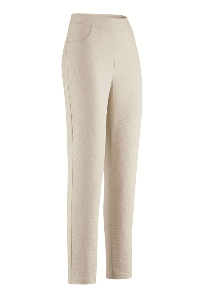 Ankellånga byxor i bekväm pull-on-stil BEIGE