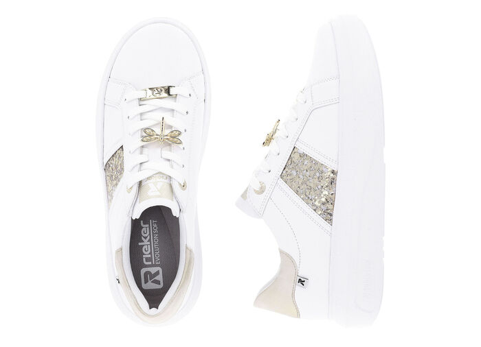 Sneakers med trollslända metallsmycken VITT GULD