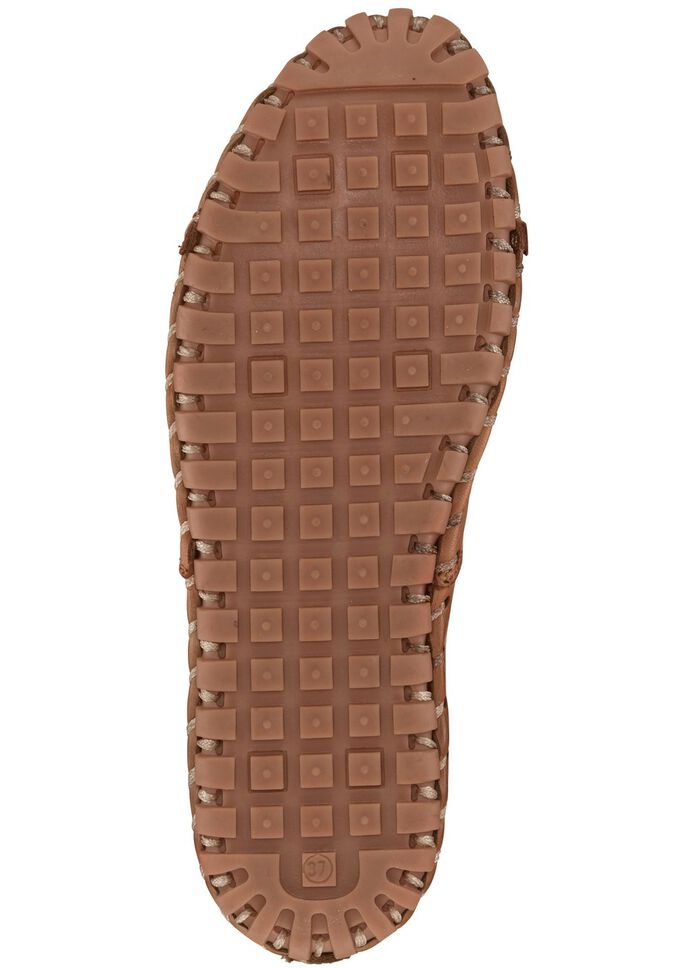 Gemini, somriga damtofflor, bredd G, med uttagbar fotb&auml;dd KONJAK