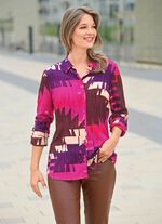 Blus med briljant f&auml;rgat tryck 