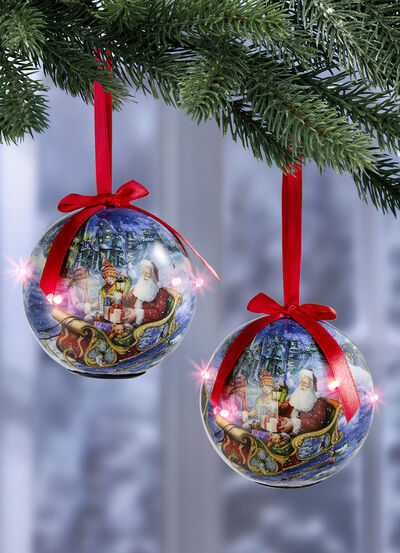 Batteridrivna LED-kulor set om 2 