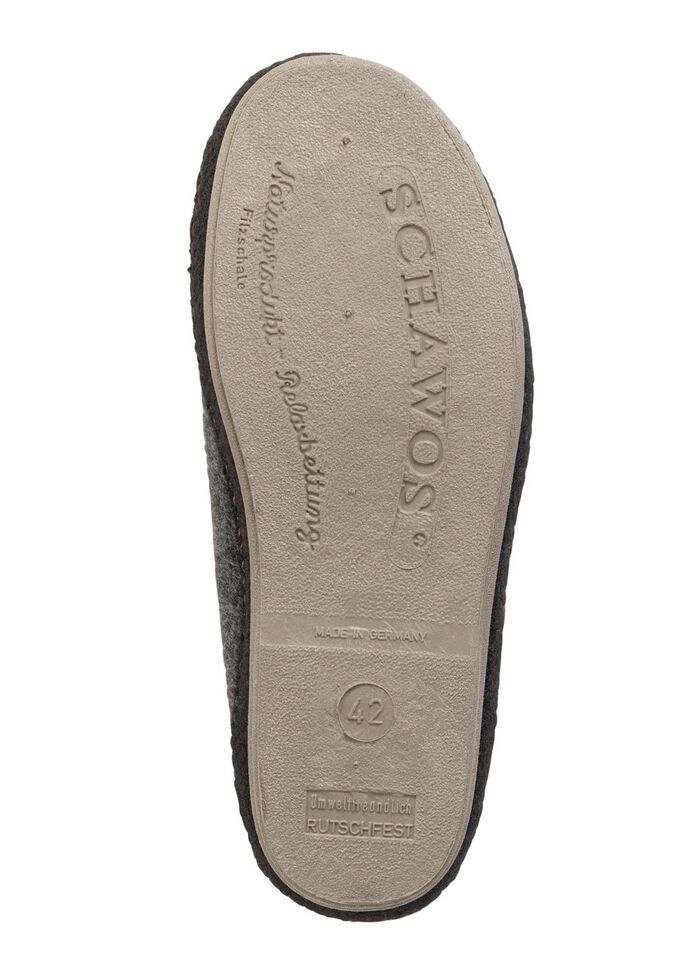 Fodrade herrtofflor, med ny ull ANTRACIT-SVART