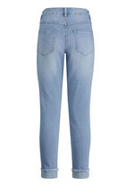 Jeans med gnistrande strasskanter LJUSBLÅ