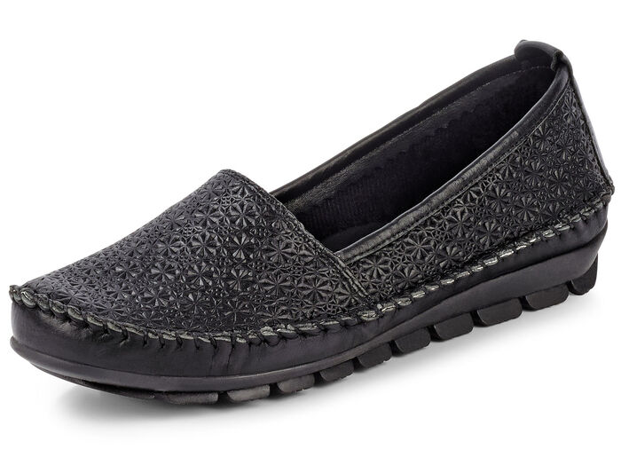 Gemini mockasin tofflor med fantastisk prägling SVART