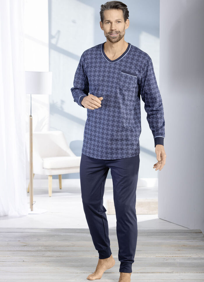 V-ringad pyjamas med manschetter, 