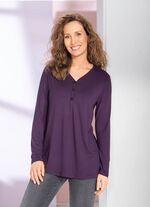 Skjorttunika med kort knappsl&aring; 