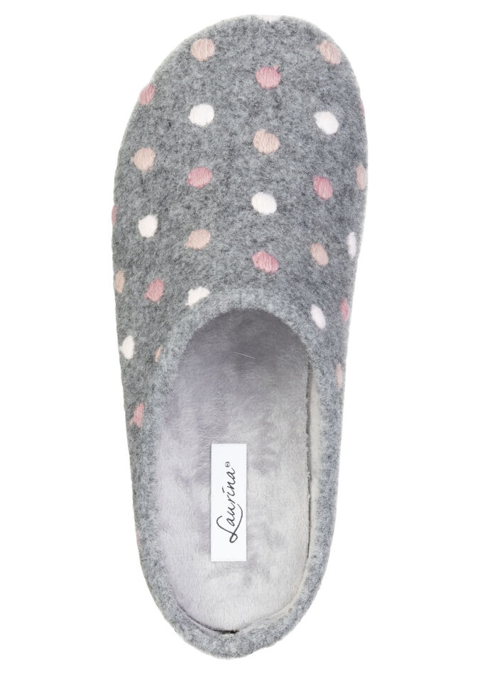 Laurina, klassiska damtofflor med prickbroderi, 