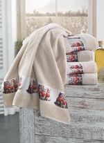 Frottéserie med jacquardkant 