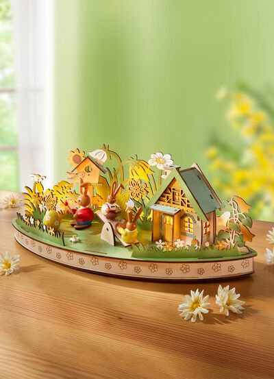 Upplyst p&aring;skdekoration 