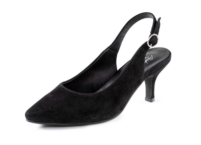 Andrea Conti slingpumps gjorda av mjukt sammets chevreau l&auml;der 