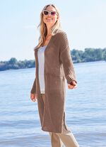 L&aring;ng kofta i snygg m&ouml;nstermix 