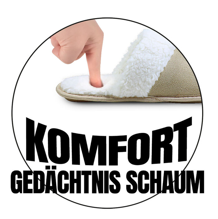 Plyschiga tofflor i mocka-look BEIGE