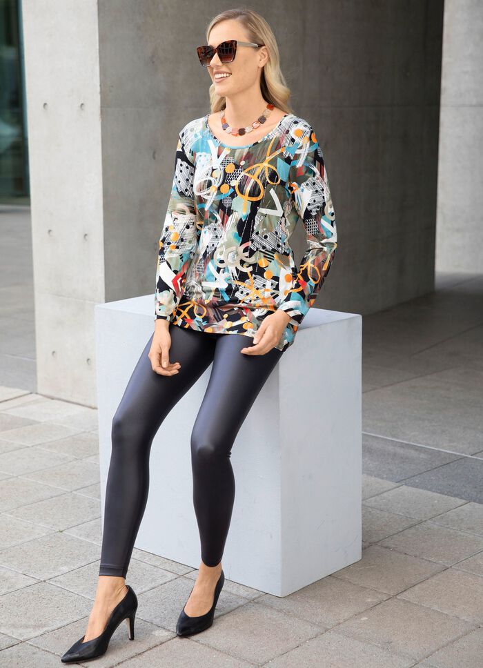 Fascinerande l&aring;ng skjorta med dekorativa strass 