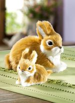 Kaniner, set om 2, med mjuk fuskp&auml;ls 