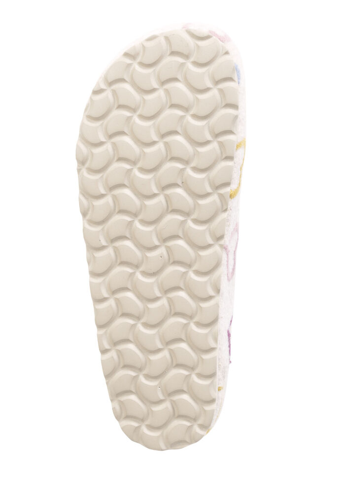 Laurina, klassiska damtofflor, bredd H, med anatomiskt formad fotbädd ECRU