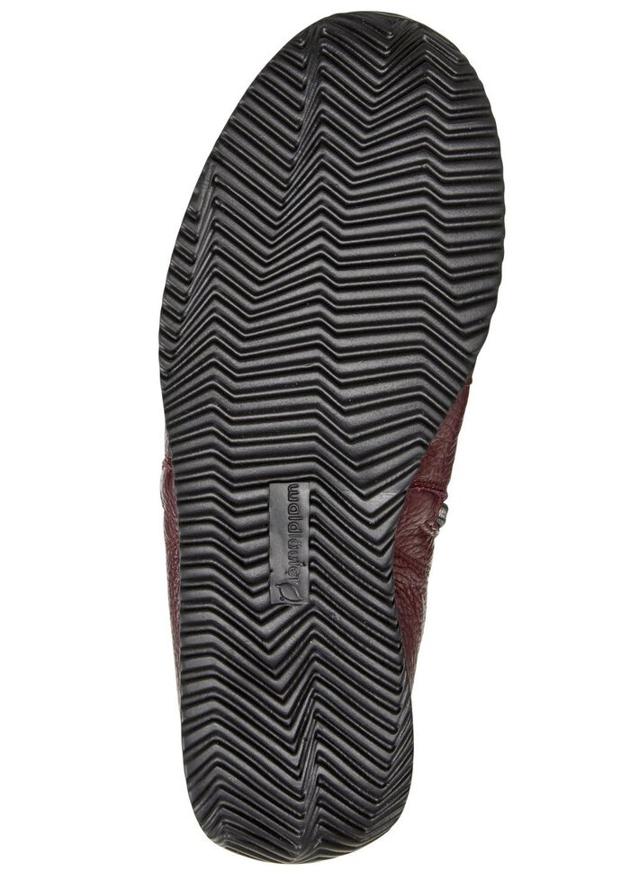 Waldl&auml;ufer, bekv&auml;ma damst&ouml;vlar, bredd H, tillverkade av hjortskinn BURGUNDI