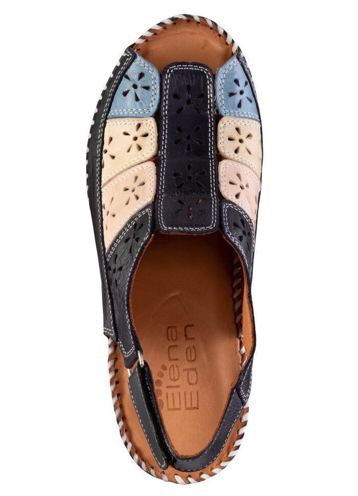 ELENA EDEN sandal av mjukt, perforerat nappal&auml;der 