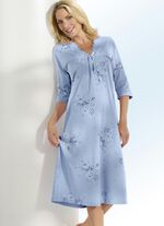 Nattlinne, 3/4-långa ärmar och V-ringning LJUS BLÅ-FÄRGIG