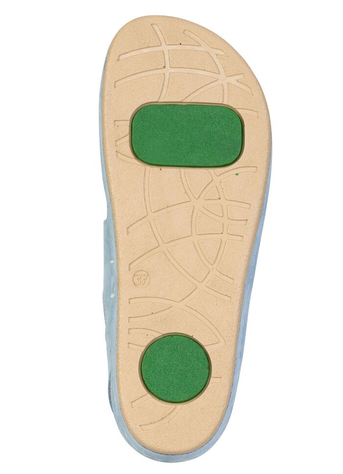 Mubb, bekv&auml;ma damsandaler, bredd H, med uttagbar fotb&auml;dd BLEU