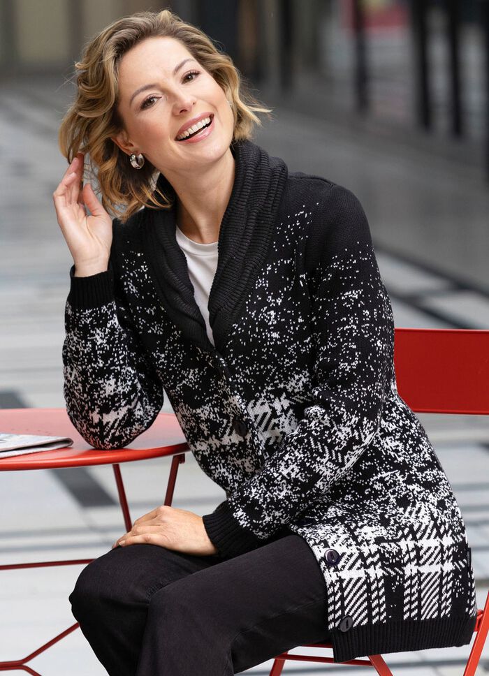Cardigan i jacquarddesign 