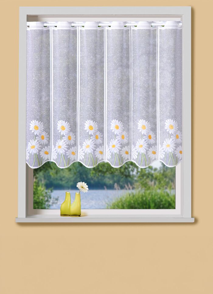 Korta persienner med st&aring;ngg&aring;ngar och b&ouml;jda &auml;ndar WEISS-BUNT