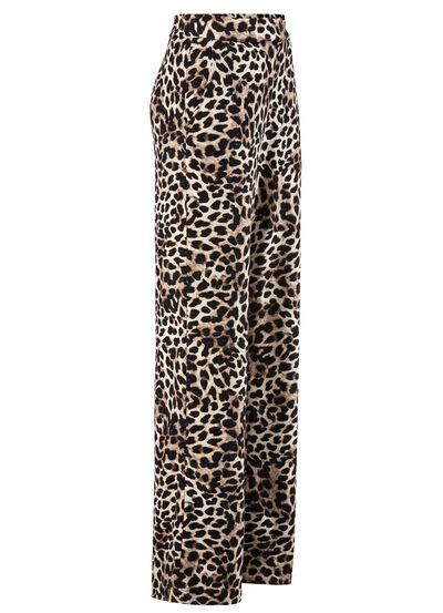 Byxor i trendigt leopardm&ouml;nster 