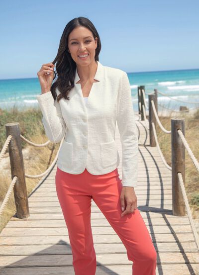 Blus kavaj med axelvaddar 