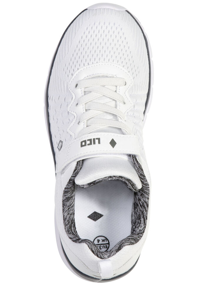 Sneakers gjorda av effektivt mönstrat textilmaterial IS GRÅVIT